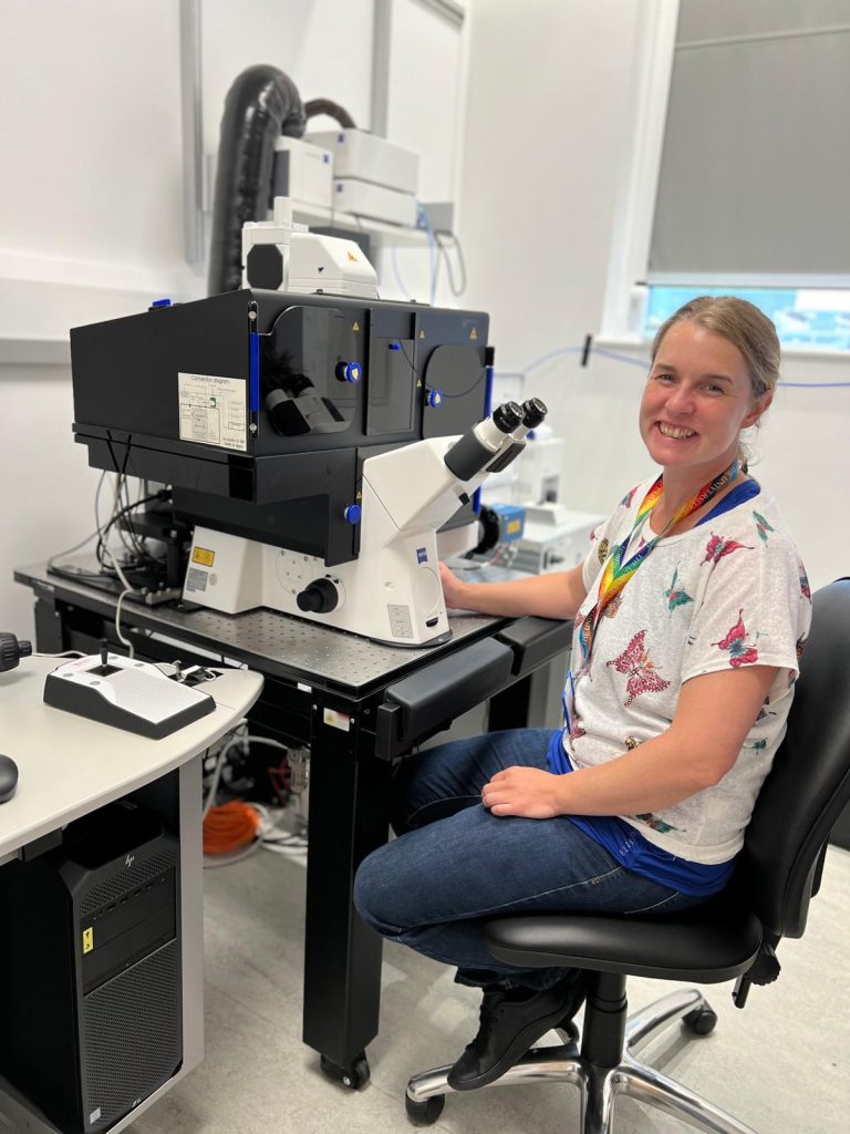 Clare Muir working in her lab