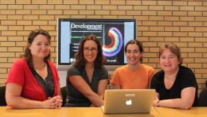 Rachel Hackett (DMM and BiO), Katherine Brown (Development), Camille Viaut (intern), Claire Moulton (publisher)