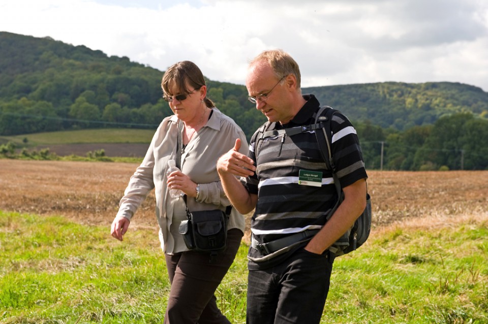 Workshop attendees on walk