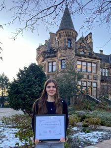 Catherine Whittle presented with the Undergraduate award