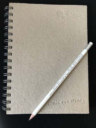 Sustainable notebook and pencil