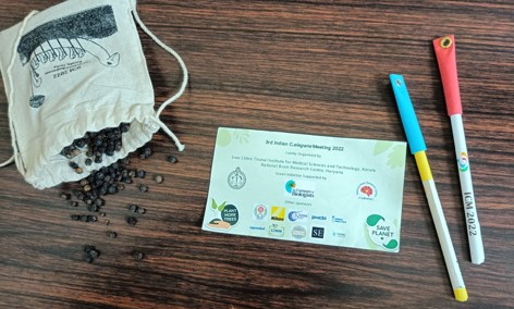 Conference welcome pack including pepper seeds and sustainable pens