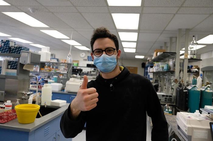 Manuel Bellucci in the lab