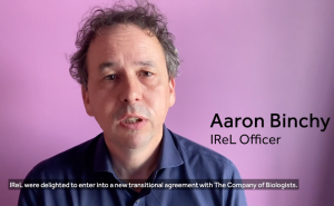 Short video: IReL Officer Aaron Binchy talks about the Read & Publish agreement between IReL and The Company of Biologists