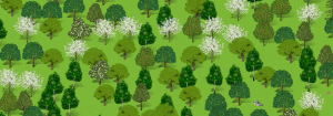 The virtual landscape of The Forest of Biologists