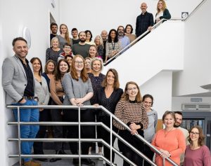 Staff on stairs